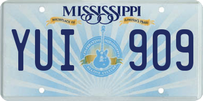 MS license plate YUI909