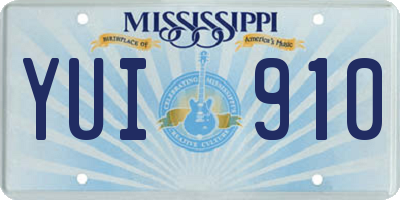 MS license plate YUI910