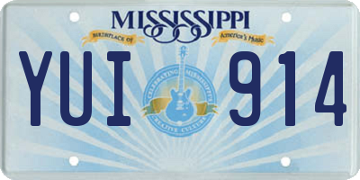 MS license plate YUI914