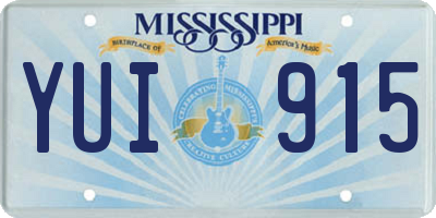 MS license plate YUI915