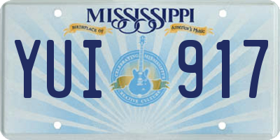 MS license plate YUI917
