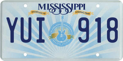 MS license plate YUI918