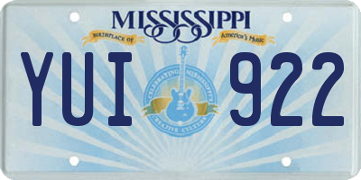 MS license plate YUI922