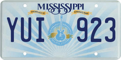 MS license plate YUI923