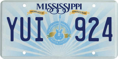 MS license plate YUI924