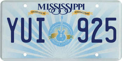 MS license plate YUI925