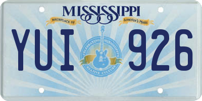 MS license plate YUI926