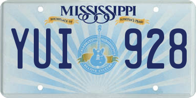 MS license plate YUI928