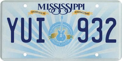 MS license plate YUI932