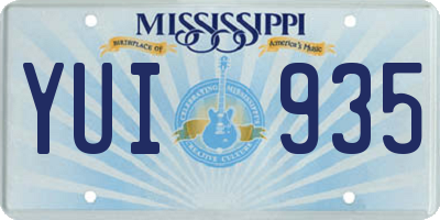 MS license plate YUI935