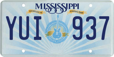 MS license plate YUI937