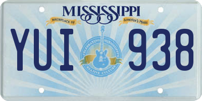 MS license plate YUI938