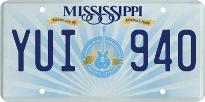 MS license plate YUI940