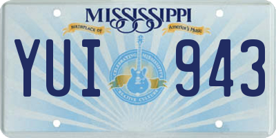 MS license plate YUI943