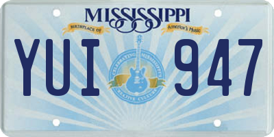 MS license plate YUI947