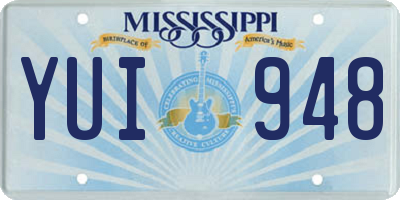 MS license plate YUI948
