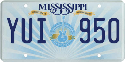 MS license plate YUI950