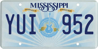 MS license plate YUI952