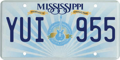 MS license plate YUI955