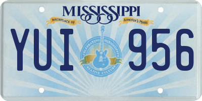 MS license plate YUI956