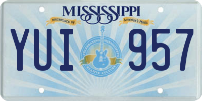 MS license plate YUI957
