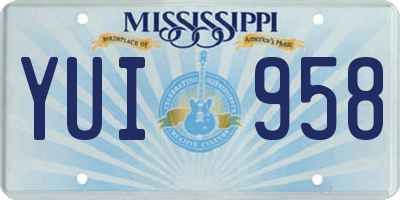 MS license plate YUI958