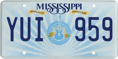 MS license plate YUI959
