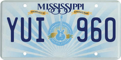 MS license plate YUI960