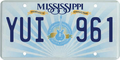 MS license plate YUI961