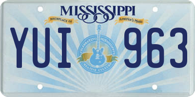 MS license plate YUI963
