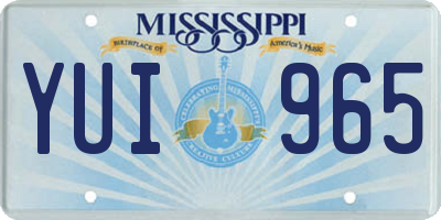 MS license plate YUI965