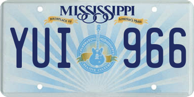 MS license plate YUI966