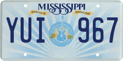 MS license plate YUI967