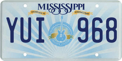 MS license plate YUI968