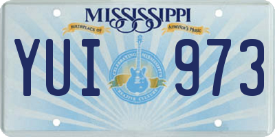 MS license plate YUI973