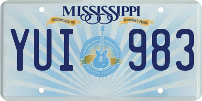 MS license plate YUI983