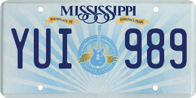 MS license plate YUI989