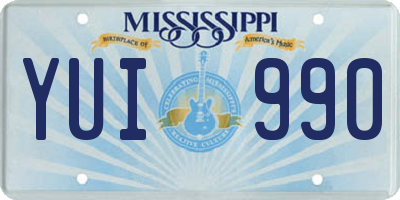 MS license plate YUI990