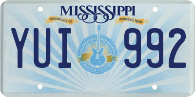 MS license plate YUI992