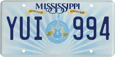 MS license plate YUI994