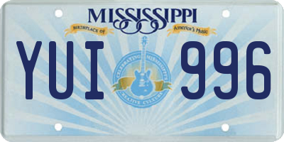 MS license plate YUI996