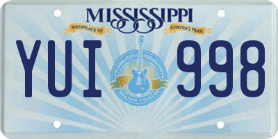MS license plate YUI998