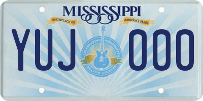 MS license plate YUJ000