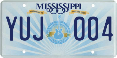 MS license plate YUJ004