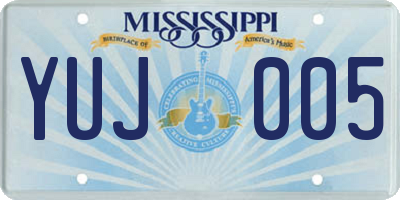 MS license plate YUJ005