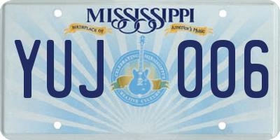 MS license plate YUJ006