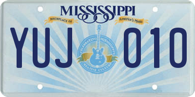 MS license plate YUJ010