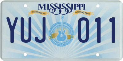MS license plate YUJ011