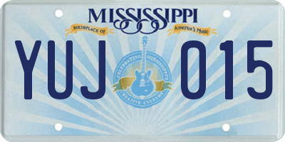 MS license plate YUJ015