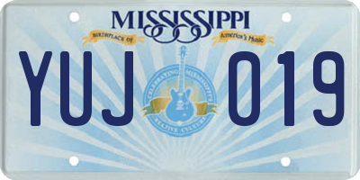 MS license plate YUJ019